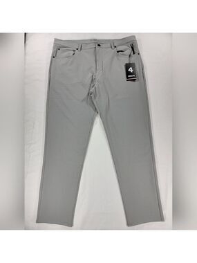 NEW Fourlaps Traverse Pants Mens 40x32 Gray Performance Golf Slim Chino NWT